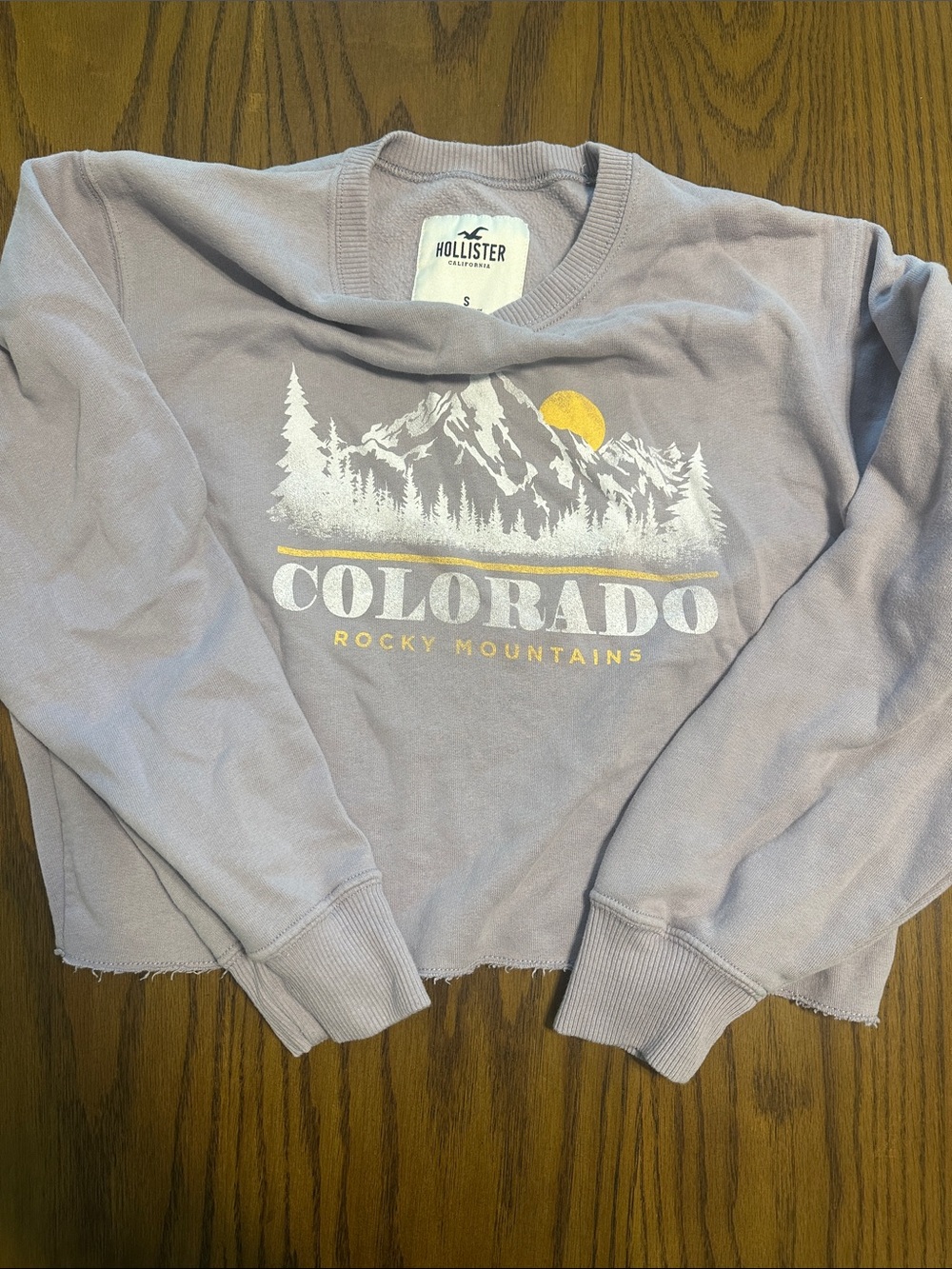 Hollister Lavender Colorado Rocky Mountains Crewneck
